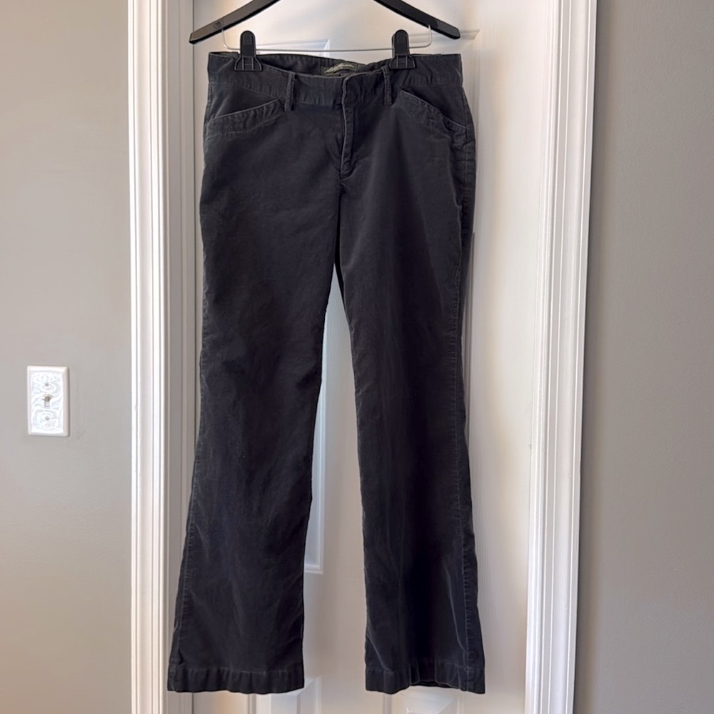 Eddie Bauer Charcoal Gray Velvet Boot cut Pants Size 8